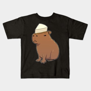 Capybara with Cheese Cake on its head Kids T-Shirt